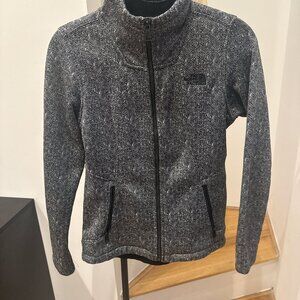 Black and White Herringbone Fleece Jacket